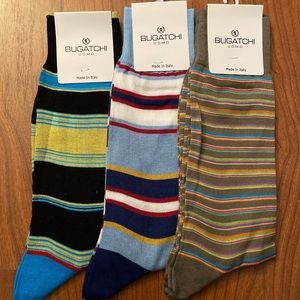 SOLD NWT Bugatchi Men’s Dress Socks- Striped